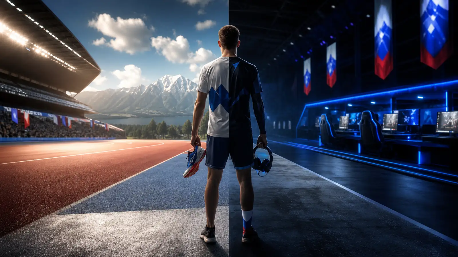 Odrasel športnik izbira med dvema športnima potema