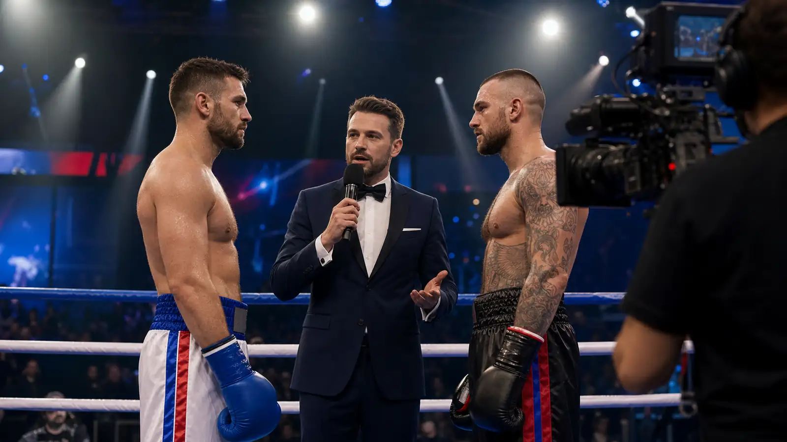 Odrasla boksarja v športnem studiu v živo
